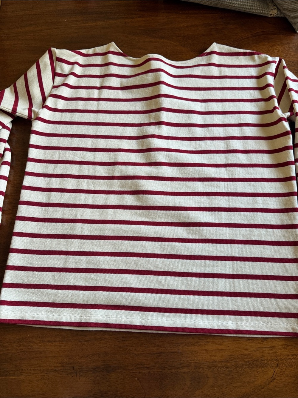 Sezane Gatsby Cream and Burgundy Striped Button-Front Top - Picture 10 of 10